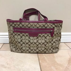 Coach Brown & Purple Tote